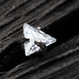 Detail View 1 of Implant Grade Titanium Triangle Prong Set Sparkle Gem Top L-Shaped Nose Ring-Clear Gem