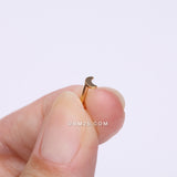 Detail View 2 of Implant Grade Titanium Golden Crescent Moon Top Internally Threaded Flat Back Stud Labret