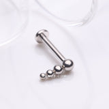 Detail View 1 of Implant Grade Titanium Cascading Beaded Ball Top Internally Threaded Labret Flat Back Stud