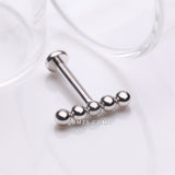 Detail View 1 of Implant Grade Titanium Straight Beaded Ball Top Internally Threaded Labret Flat Back Stud