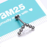 Detail View 3 of Implant Grade Titanium Chevron Arrow Beaded Ball Top Internally Threaded Labret Flat Back Stud