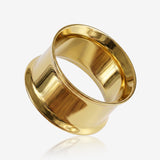 A Pair of Implant Grade Titanium Golden Double Flared Ear Gauge Tunnel Plug