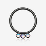 Colorline Iridescent Revo Triple Sparkle Bendable Twist Hoop Ring