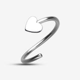 Detail View 2 of Heart Bendable Nose Hoop-Steel