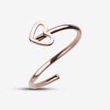 Detail View 2 of Rose Gold Heart Loop Bendable Nose Hoop-Rose Gold