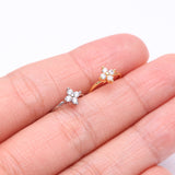 Detail View 3 of Golden Radiant Star Sparkle Bendable Hoop Ring-Clear Gem