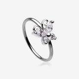 Dainty Butterfly Sparkle Bendable Hoop Ring