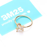 Detail View 4 of Golden Dainty Butterfly Sparkle Bendable Hoop Ring-Clear Gem