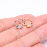 Detail View 3 of Classic Marquise Gem Sparkle Bendable Hoop Ring-Clear Gem