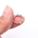 Detail View 2 of Rose Gold Royal Heart Filigree Sparkle Bendable Hoop Ring-Clear Gem