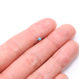 Detail View 2 of Fire Opal Sparkle Bezel Set Bendable Hoop Ring-Blue Opal