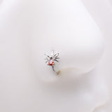 Detail View 1 of Spider Sparkle Bendable Hoop Ring-Red