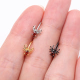 Detail View 3 of Blackline Spider Sparkle Bendable Hoop Ring-Red