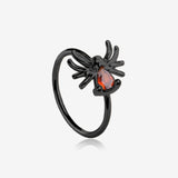 Blackline Spider Sparkle Bendable Hoop Ring-Red