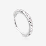 Brilliant Sparkle Gems Lined Steel Bendable Hoop Ring