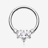 Marquise Brilliance Multi-Gem Sparkle Seamless Clicker Hoop Ring