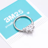 Detail View 3 of Marquise Brilliance Multi-Gem Sparkle Seamless Clicker Hoop Ring-Clear Gem