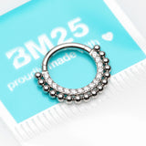 Detail View 2 of Royal Bali Beads Arc Sparkle Seamless Clicker Hoop Ring-Clear Gem