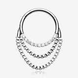 Majestic Sparkle Double Chained Seamless Clicker Hoop Ring