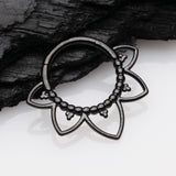 Detail View 1 of Blackline Royal Bali Floral Seamless Clicker Hoop Ring