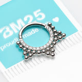 Detail View 2 of Royal Bali Beads Trine Sparkle Seamless Clicker Hoop Ring-Clear Gem