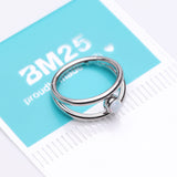 Detail View 3 of Double Hoop Fire Opal Sparkle Seamless Clicker Hoop Ring