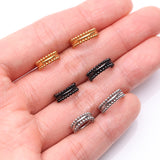 Detail View 3 of Golden Milgrain Beads Laced Steel Seamless Clicker Hoop Ring
