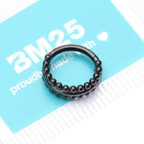Detail View 4 of Blackline Milgrain Beads Laced Steel Seamless Clicker Hoop Ring