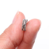 Detail View 2 of Milgrain Beads Laced Steel Seamless Clicker Hoop Ring