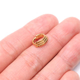 Detail View 2 of Golden Triple Stacked Pyramid Studded Geometric Seamless Clicker Hoop Ring