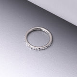 Detail View 1 of Pyramid Studded Multi-Gem Sparkles Geometric Seamless Clicker Hoop Ring-Clear Gem