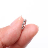 Detail View 2 of Pyramid Studded Multi-Gem Sparkles Geometric Seamless Clicker Hoop Ring-Clear Gem