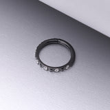 Detail View 1 of Blackline Pyramid Studded Multi-Gem Sparkles Geometric Seamless Clicker Hoop Ring-Clear Gem