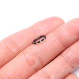 Detail View 2 of Blackline Pyramid Studded Multi-Gem Sparkles Geometric Seamless Clicker Hoop Ring-Clear Gem