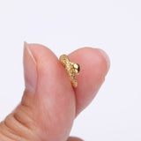 Detail View 2 of Golden Slithering Snake Steel Seamless Clicker Hoop Ring