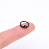 Detail View 2 of Blackline Slithering Snake Steel Seamless Clicker Hoop Ring