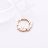 Detail View 1 of Golden Butterfly Goddess Sparkle Clicker Hoop Ring-Clear Gem