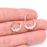 Detail View 3 of Golden Butterfly Goddess Sparkle Clicker Hoop Ring-Clear Gem