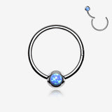 Fire Opal Sparkle CBR Style Seamless Clicker Hoop Ring
