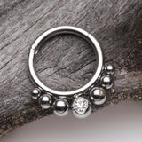 Detail View 1 of Bali Beads Sparkle Gem Seamless Clicker Hoop Ring-Clear Gem