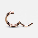 Detail View 1 of Rose Gold Triple Stack Hinged Steel Segment Clicker Ring