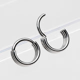 Detail View 2 of Triple Stack Hinged Steel Segment Clicker Ring