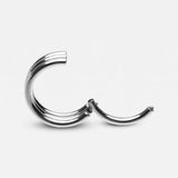 Detail View 1 of Triple Stack Hinged Steel Segment Clicker Ring