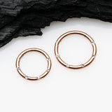 Detail View 2 of Rose Gold Multi-Gem Seamless Clicker Hoop Ring-Clear Gem
