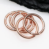 Detail View 3 of Rose Gold Multi-Gem Seamless Clicker Hoop Ring-Clear Gem