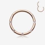 Rose Gold Multi-Gem Seamless Clicker Hoop Ring