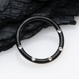 Detail View 1 of Blackline Multi-Gem Seamless Clicker Hoop Ring-Clear Gem