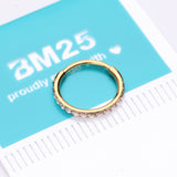 Detail View 4 of Golden Brilliant Sparkle Gems Lined Clicker Hoop Ring-Clear Gem