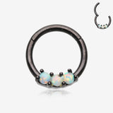 Blackline Glistening Fire Opal Sparkle Seamless Clicker Ring