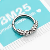 Detail View 2 of Laurel Wreath Seamless Clicker Hoop Ring